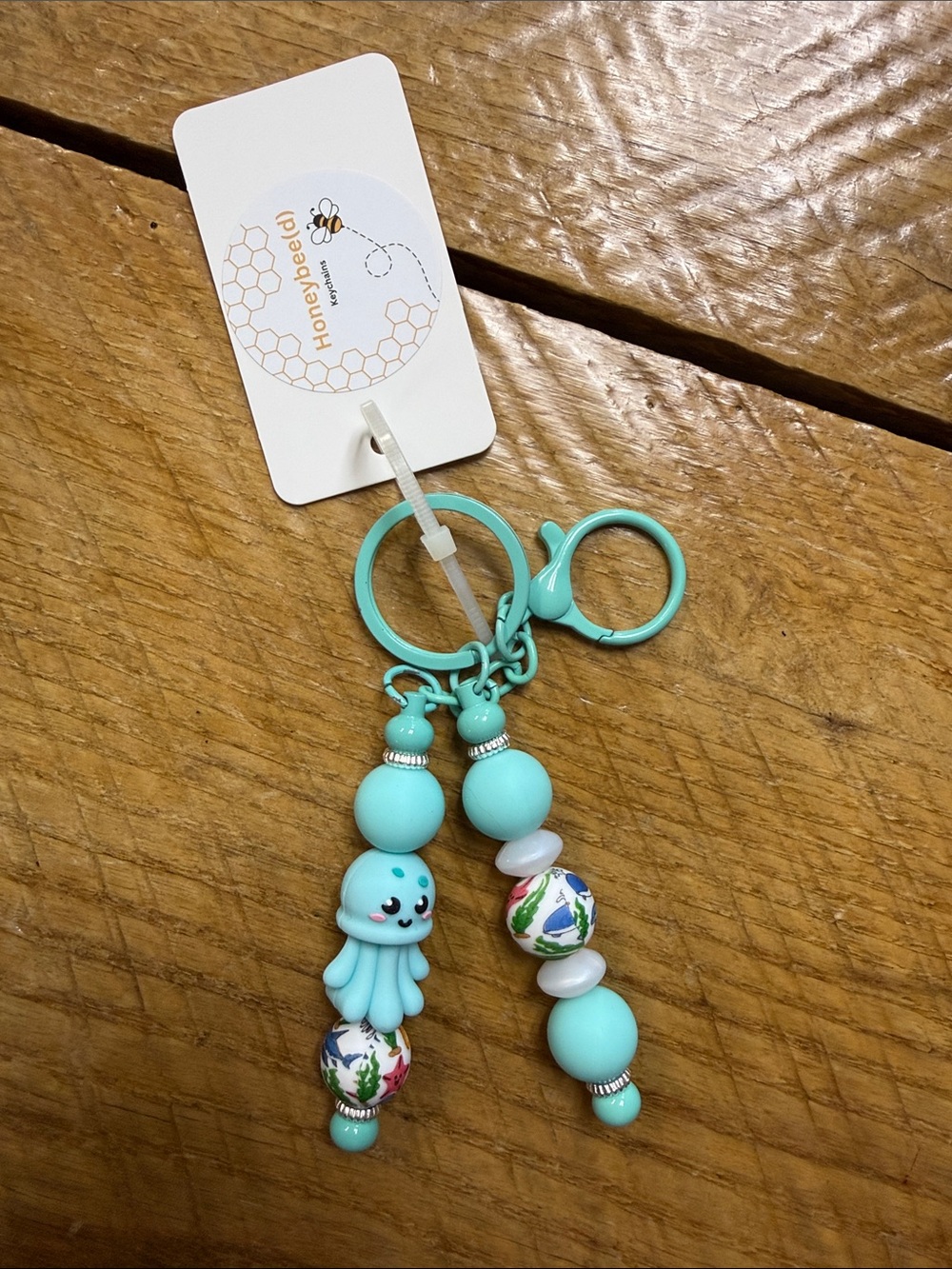Honeybee(d) jelly Fish Keychain